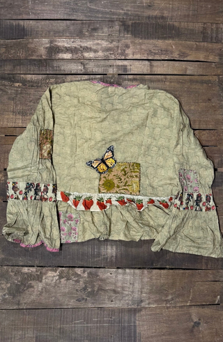 House of Jaded Gypsy Honey Bloom Top in Moss