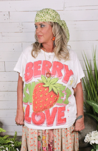 Jaded Gypsy Weathered and Worn Tee - Berry Sweet