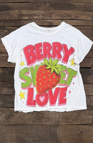 Jaded Gypsy Weathered and Worn Tee - Berry Sweet