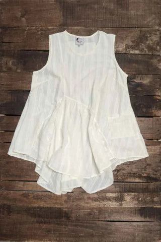 Jaded Gypsy Day Break tank in parchment with soft cotton fabric, sleeveless design, and relaxed boho fit