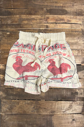 Jaded Gypsy Local Fair Early Morning Shorts - Vintage Feed Sack Style