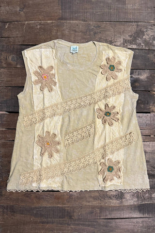 Jaded Gypsy Cosmic Dreams Top Oatmeal | Boho Cotton Top