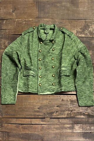 Jaded Gypsy Wandering Soul: Reversible Olive Damask Jacket