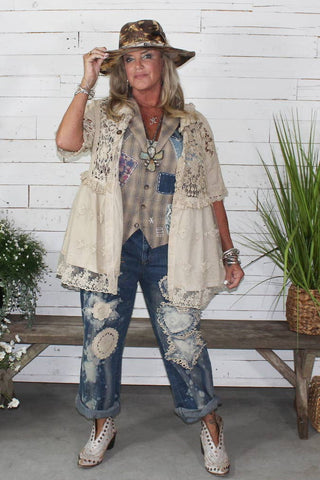 Trellis Dreams Top - Oatmeal by Jaded Gypsy