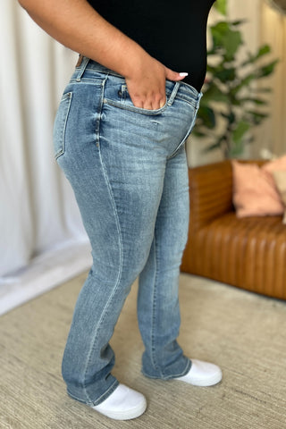Judy Blue Full Size Medium Rise Bootcut Jeans - White Lily Boutique