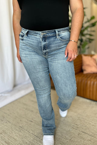 Judy Blue Full Size Medium Rise Bootcut Jeans - White Lily Boutique