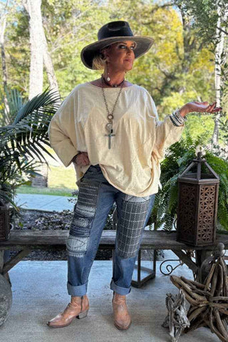 Jaded Gypsy | Be Free Top - Oatmeal: ONE SIZE