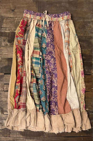 Harvest Path Patchwork Maxi Skirt | Artisanal Cotton by Jaded Gypsy