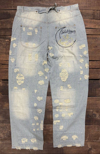 Peace and Love Jeans - Blue Railroad Stripe by Jaded Gypsy