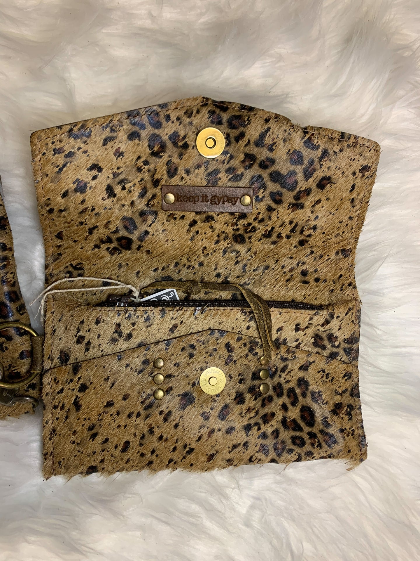 Upcycled LV Monogram with Leopard Envelope Wallet