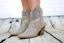 Matisse Harlow rhinestone boots booties white brick and old wood floor country singer boots stage outfit bling boots