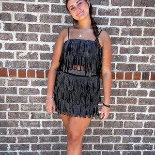 Rhinestone Diva Fringe Crop Top