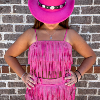 Nashville studded fringe Crop Top