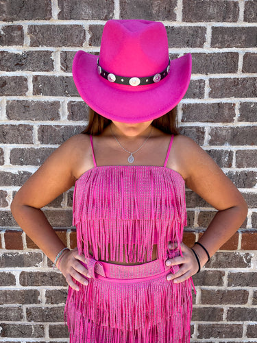 Nashville studded fringe Crop Top