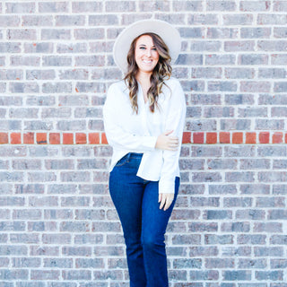 Cream Wide Brim Hat with Rhinestone Band - White Lily Boutique
