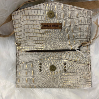 Keep It Gypsy Jordan Gold Distressed Crocodile Crossbody - White Lily Boutique