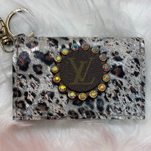 Keep It Gypsy Silver Distressed Cheetah Leather Cowhide Key Ring Card Holder