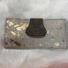 Keep It Gypsy Gold Distressed Leather Cowhide Wallet Clutch