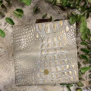Keep It Gypsy Gold Distressed Crocodile Leather Wallet Clutch - White Lily Boutique