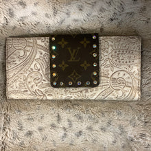 Keep It Gypsy Distressed Embossed Leather Large Wallet Clutch