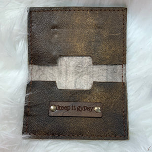 Keep It Gypsy Silver Hand Tooled Embossed Leather Cowhide Credit Card Holder