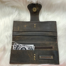 Keep It Gypsy Gold Distressed Leather Cowhide Wallet Clutch