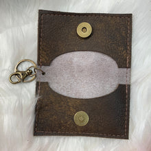 Keep It Gypsy Gold Leopard Leather Cowhide Key Ring Card Holder