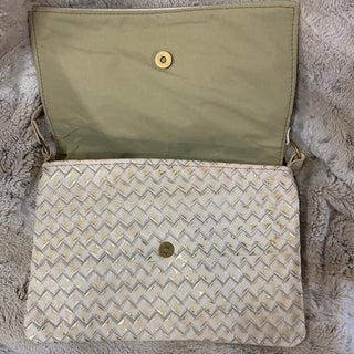 Maxine Gold Distressed Embossed Leather Foldover Flap Crossbody - White Lily Boutique
