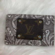 Keep It Gypsy Silver Hand Tooled Embossed Leather Cowhide Credit Card Holder