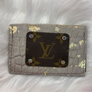 Keep It Gypsy Gold Oyster Hairon Cowhide Credit Card Holder
