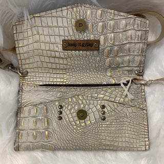 Keep It Gypsy Jordan Gold Distressed Crocodile Crossbody - White Lily Boutique