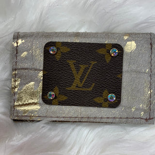 Keep It Gypsy Gold Oyster Hairon Cowhide Credit Card Holder - White Lily Boutique